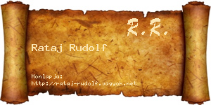 Rataj Rudolf névjegykártya